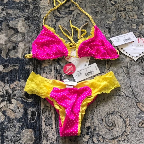Beach Bunny Other - New Beach Bunny Lady Lace pink and yellow NWT